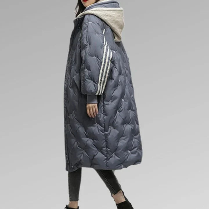 Lange Daunenjacke Damen Warm Winter - IdealeKleiden