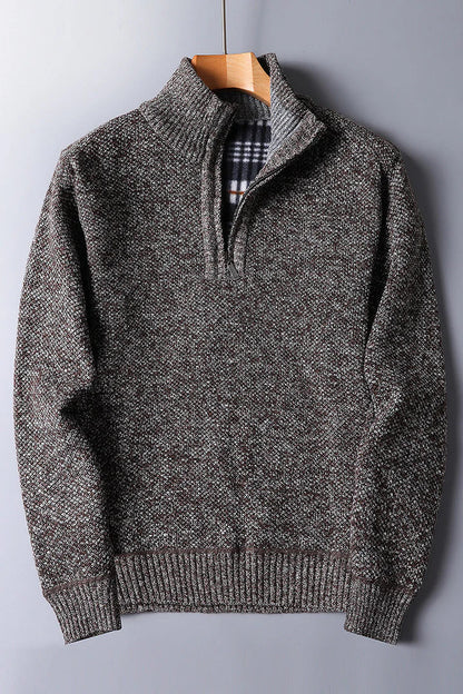 Pull en tricot confortable pour homme avec fermeture éclair
