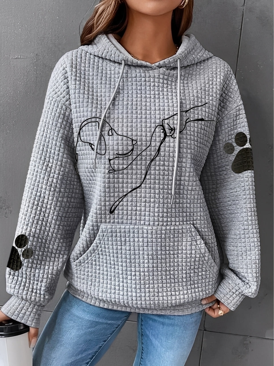 Veste stylée pour femme | Sweat-shirt doux imprimé à capuche