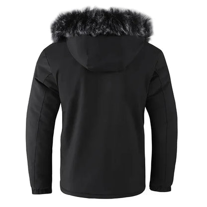 Veste d'hiver chaude à capuche en fausse fourrure pour l'extérieur