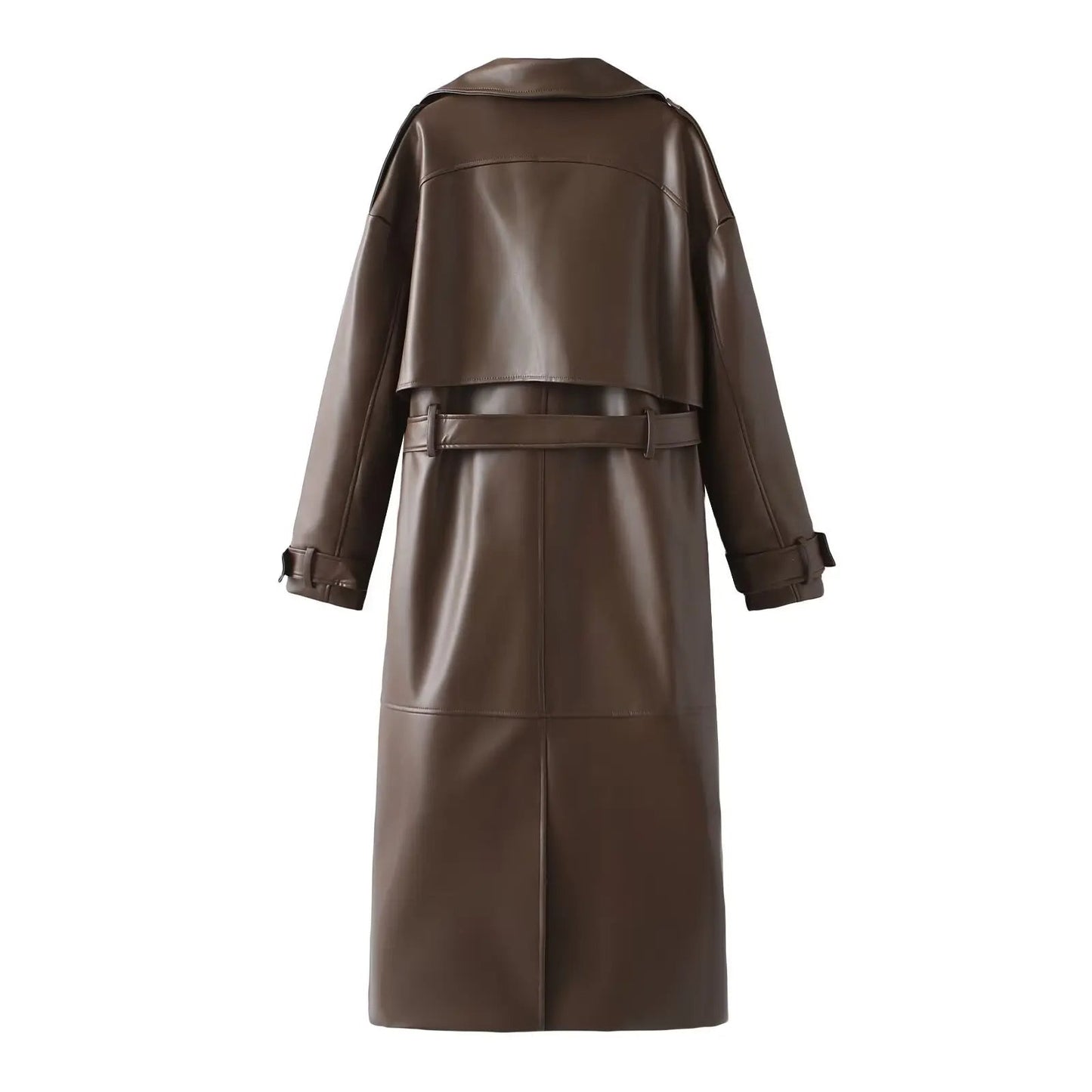 Blouson en cuir vegan noir élégant pour femme