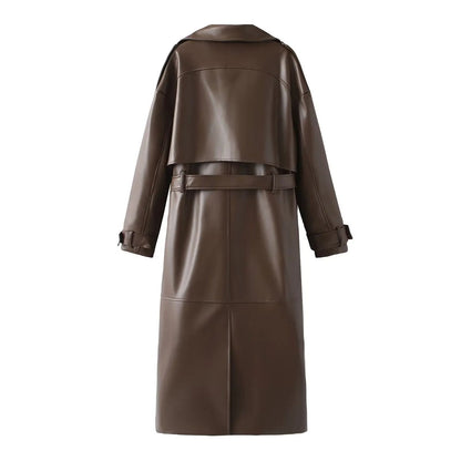 Blouson en cuir vegan noir élégant pour femme