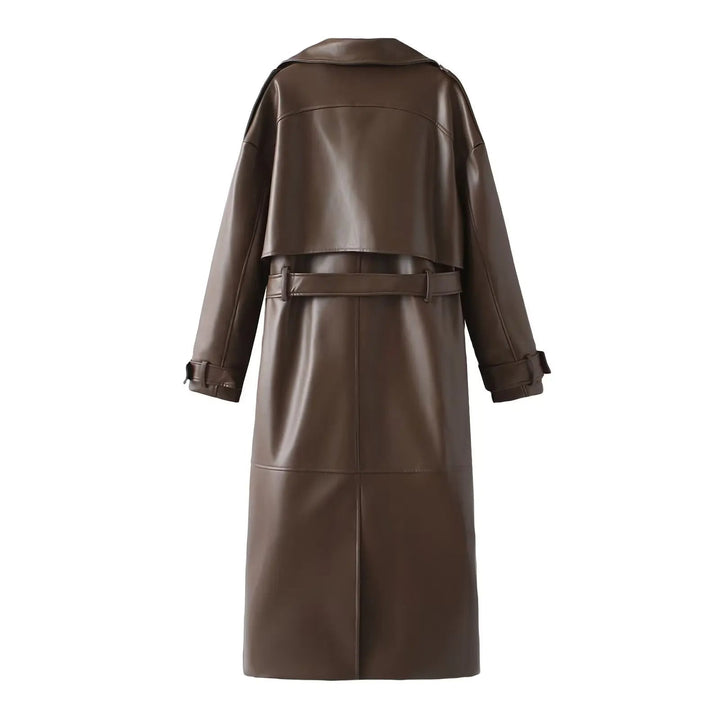 Blouson en cuir vegan noir élégant pour femme
