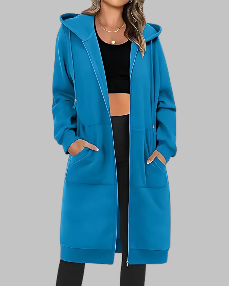 Veste Zippée Décontractée Grande Taille Femme Oversize