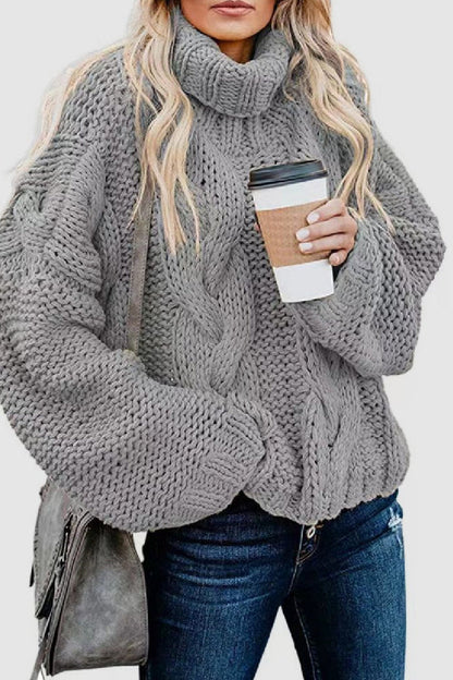 Pull en cachemire élégant col roulé hiver