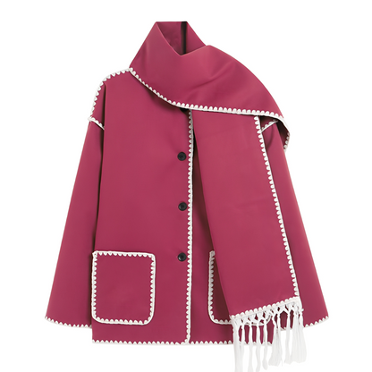 Élégante veste en laine pour femme à col châle
