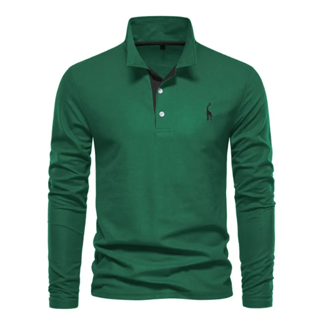 Polo homme manches longues classique élégant