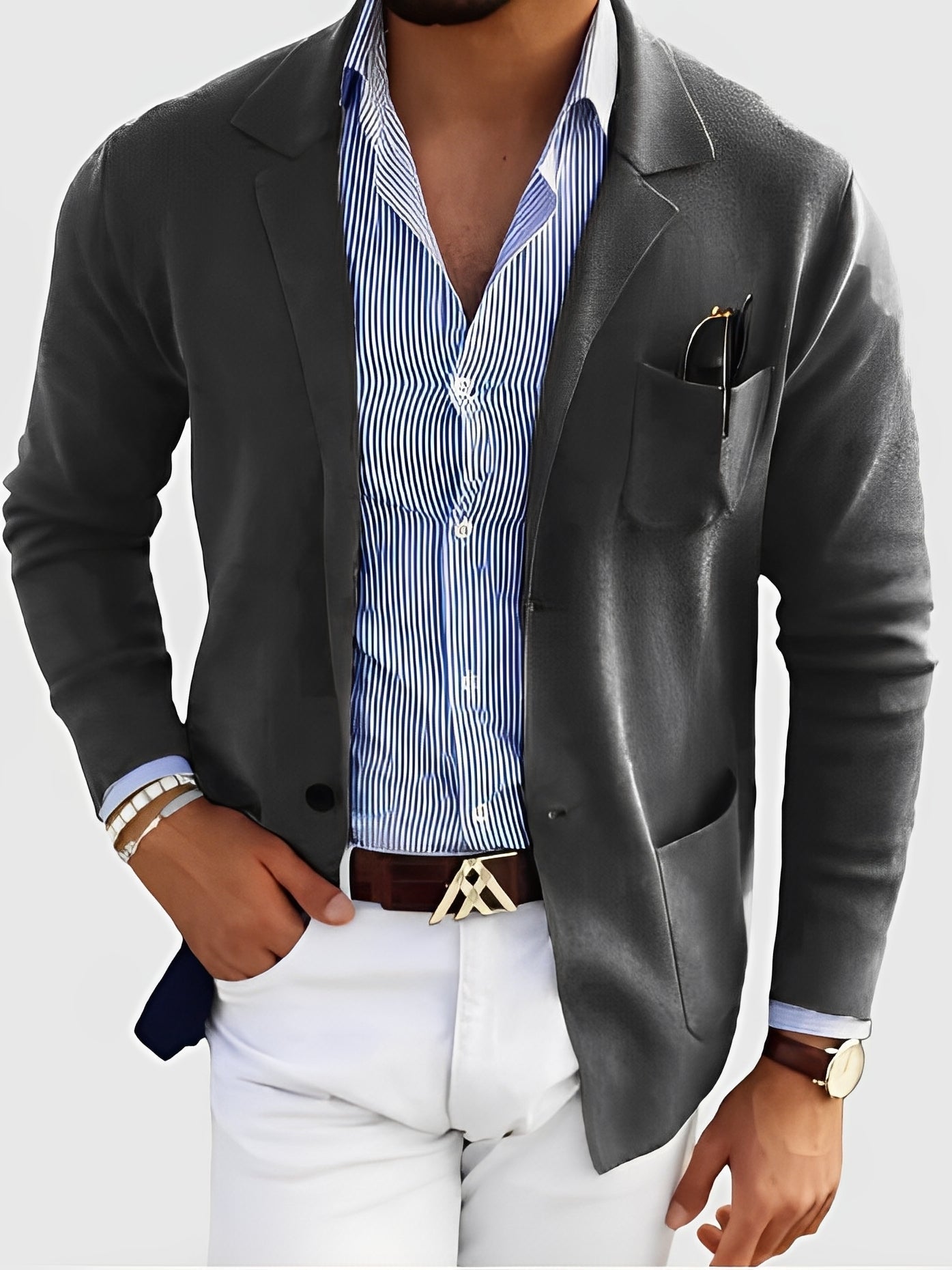 Blazer ajusté élégant pour homme avec poches
