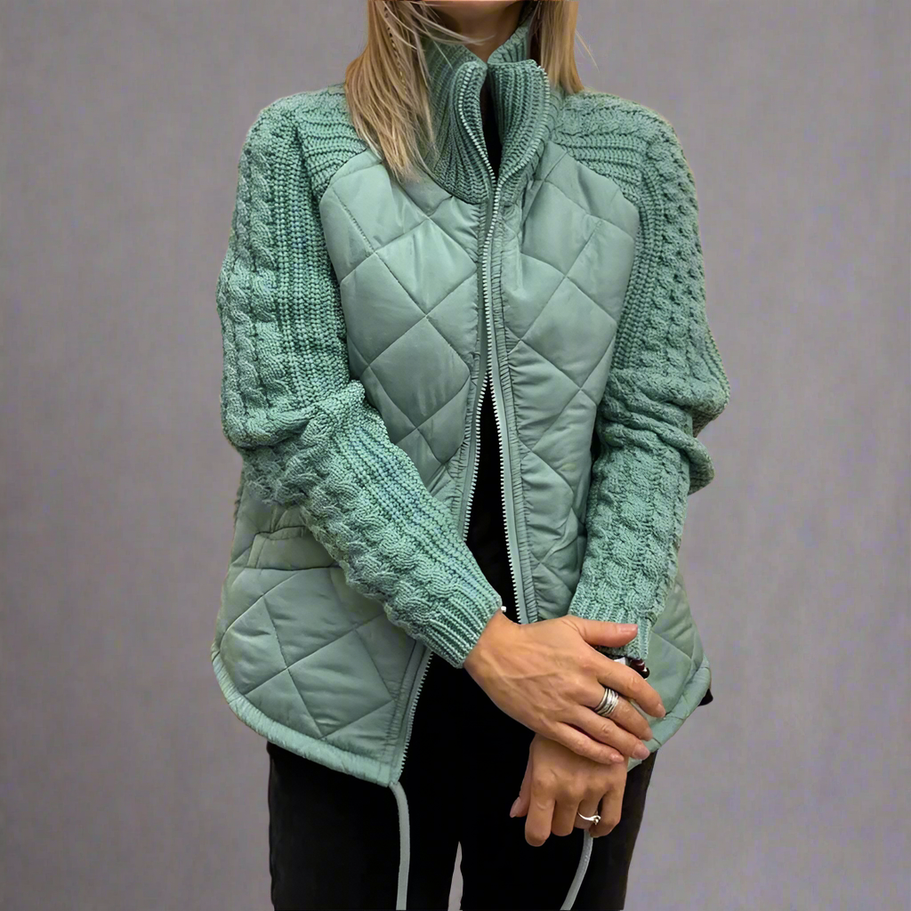 Veste d'automne femme avec manches en tricot