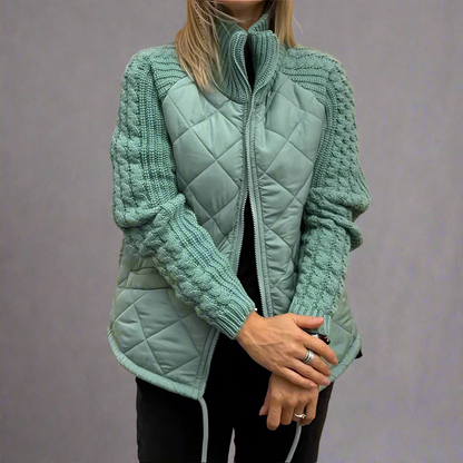 Veste d'automne femme avec manches en tricot
