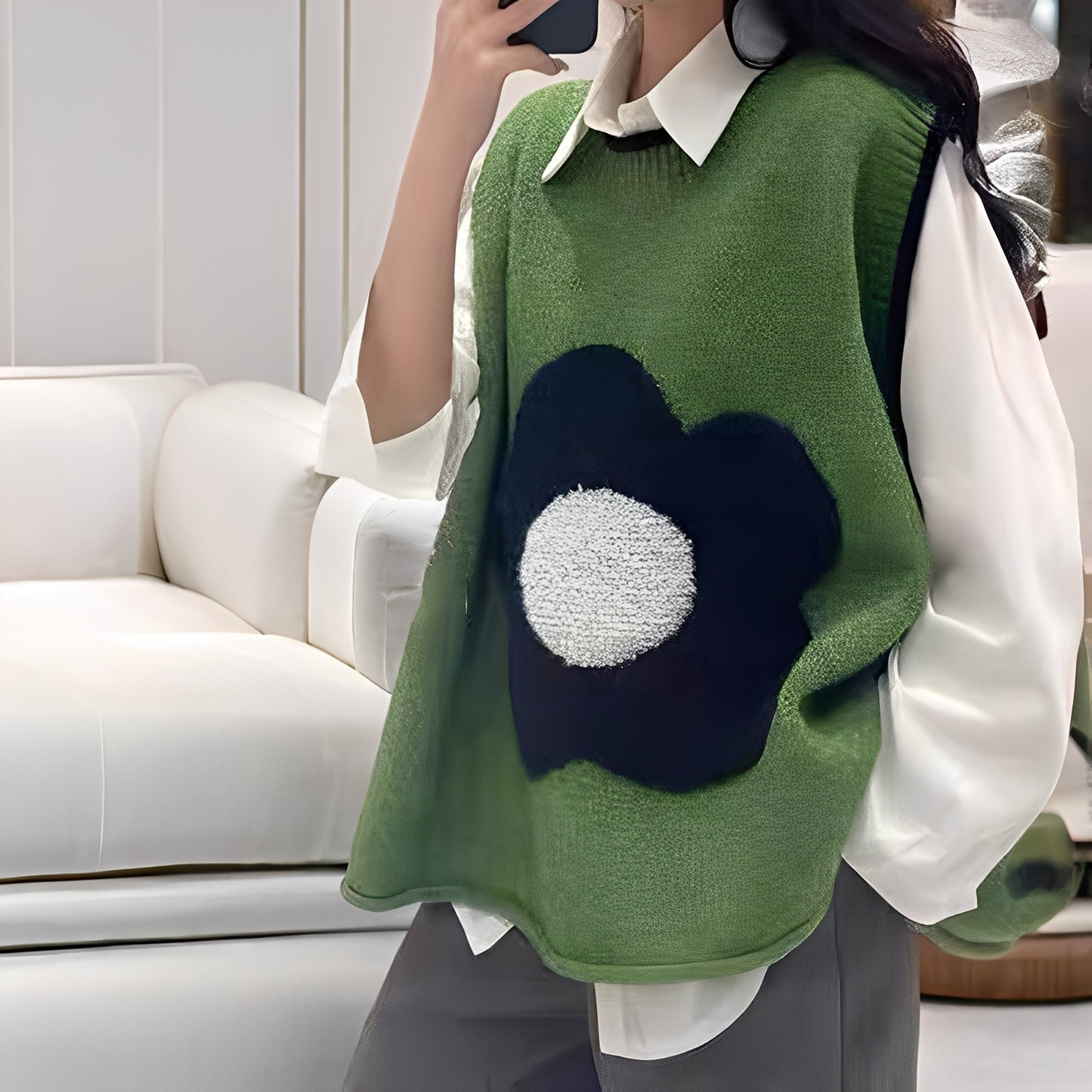 Gilet femme à motif floral confortable et élégant