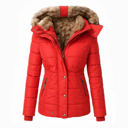 Manteau d'hiver pour femme avec doublure en fourrure