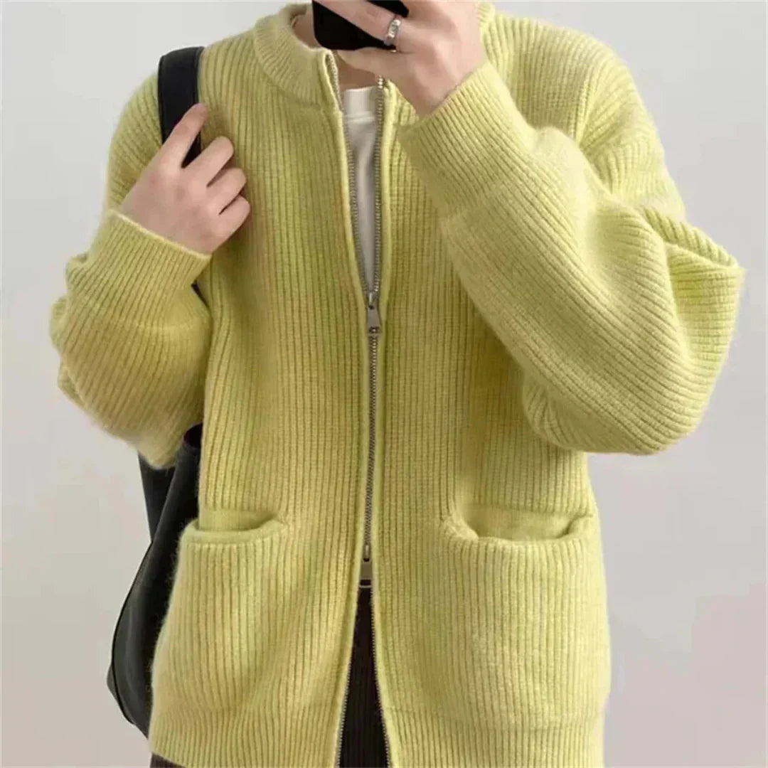 Grand gilet oversize avec fermeture éclair et poches