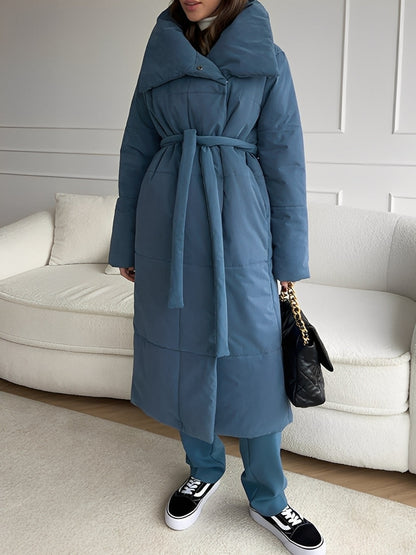 Veste longue d'hiver pour femme garnie de duvet