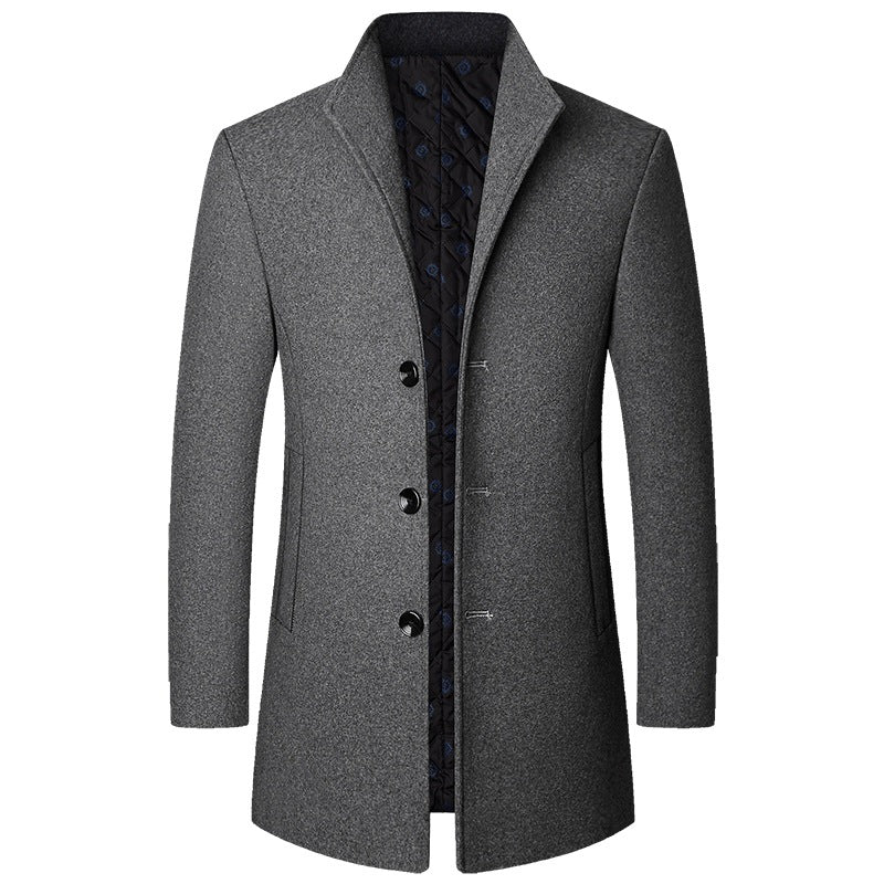 Élégant manteau long en laine pour homme