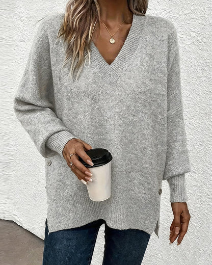 Robe élégante col en V bavette