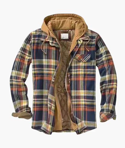Veste Homme à Carreaux en Flanelle à Capuche - Style Hiver Moderne