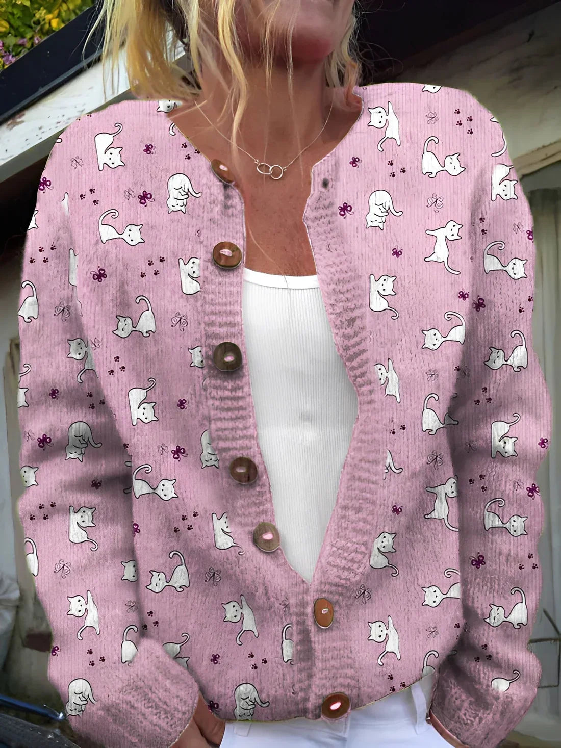 Cardigan femme motif floral élégant