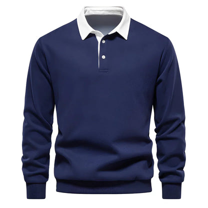 Polo pour homme décontracté manches longues léger