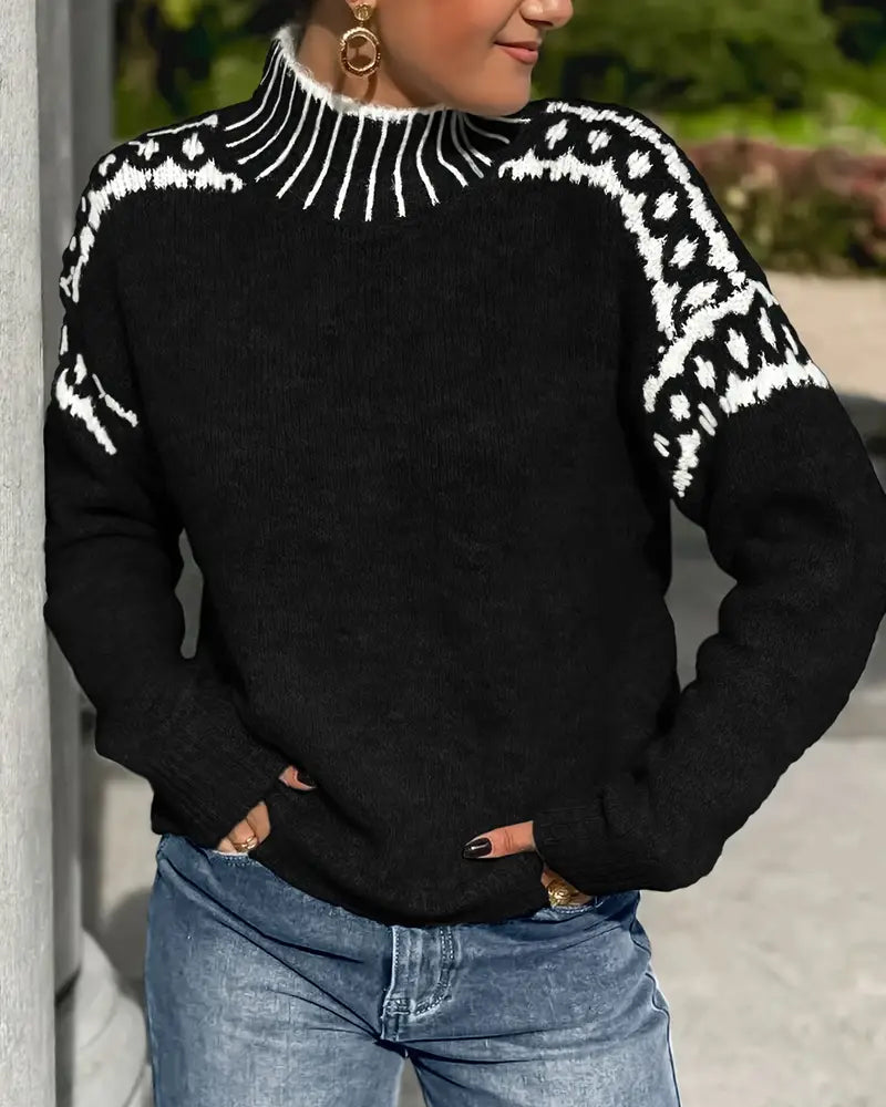 Chemisier tendance col montant motif