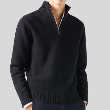 Pull de luxe pour homme à demi-fermeture éclair