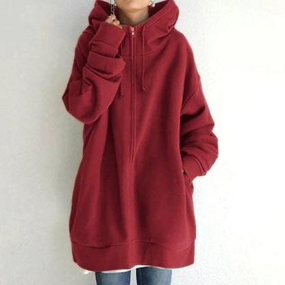 Parka femme capuche fermeture éclair automne-hiver