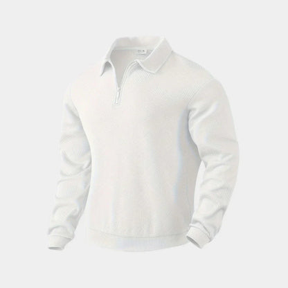 Pull-over homme demi-zip col montant moderne