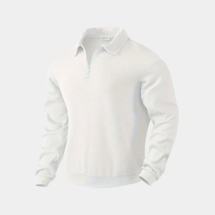 Pull-over homme demi-zip col montant moderne