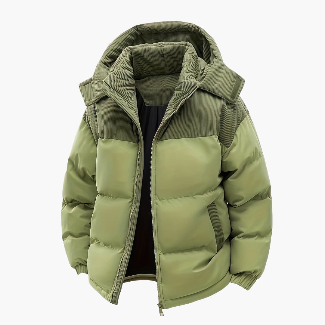 Veste à capuche stylée, design moderne matelassé