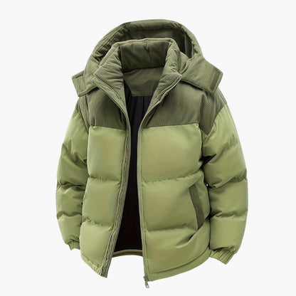 Veste à capuche stylée, design moderne matelassé