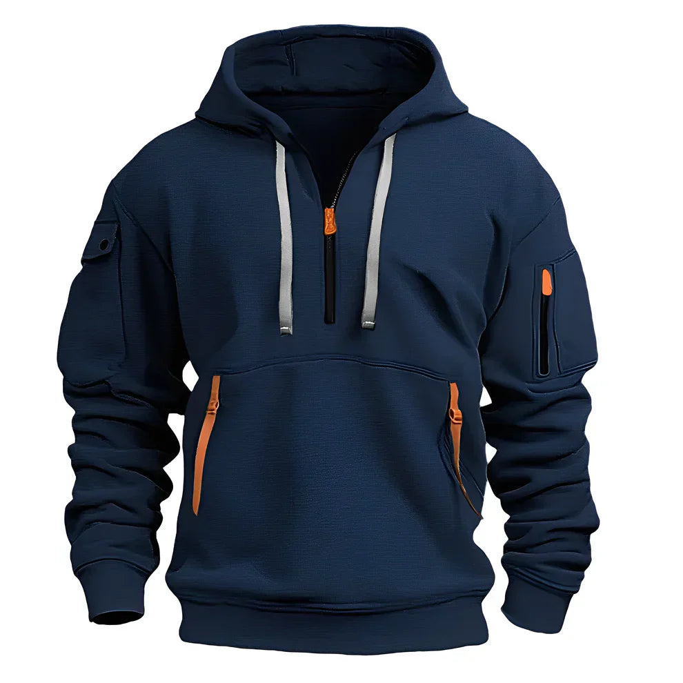Sweatshirt à capuche homme sportif avec fermeture éclair