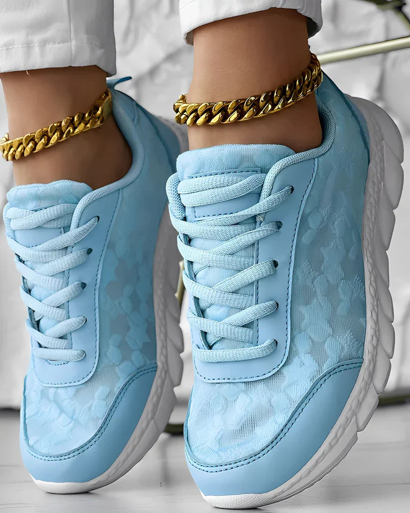 Baskets Femme Motif Floral Confortables Respirantes