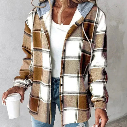 Veste femme tendance motif carreaux été