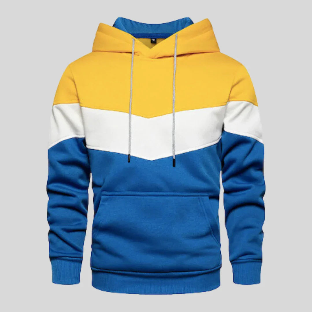 Pull tricoté patchwork pour hommes moderne