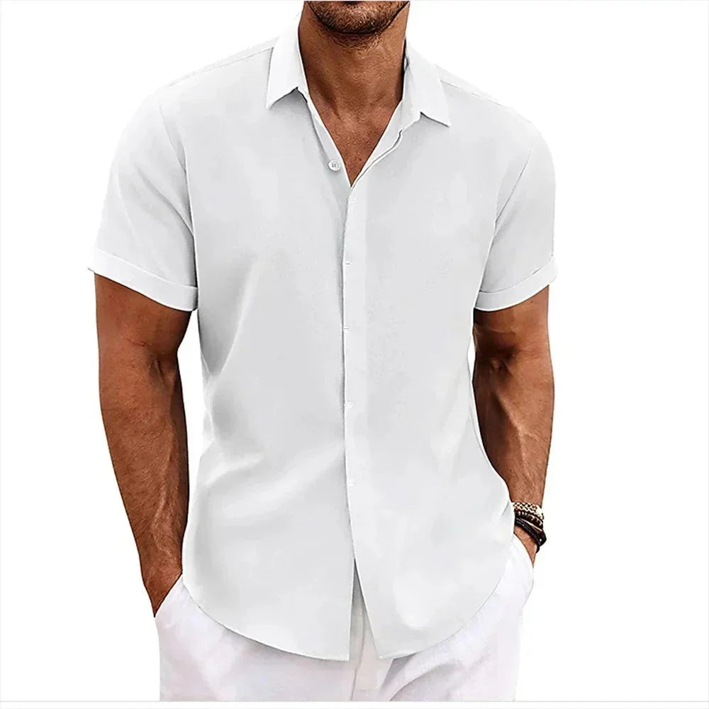 Chemise homme Coton Lin Moderne Coupe ajustée