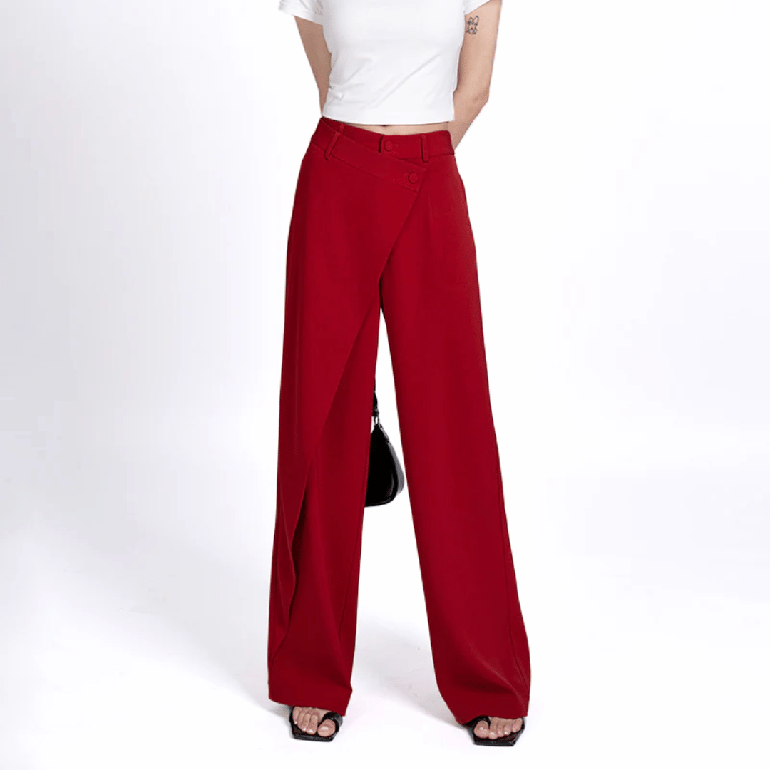 Pantalon ample asymétrique de luxe pour femme