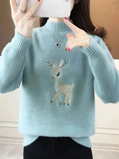 Pull en coton à col roulé doux