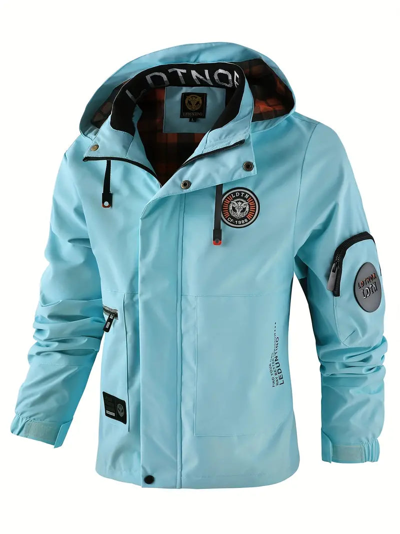 Veste de plein air pour homme Imperméable Coupe-vent Capuche