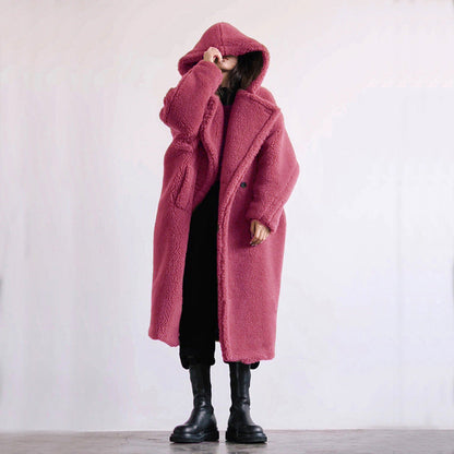 Robe d'hiver matelassée longue à boutons pour femme