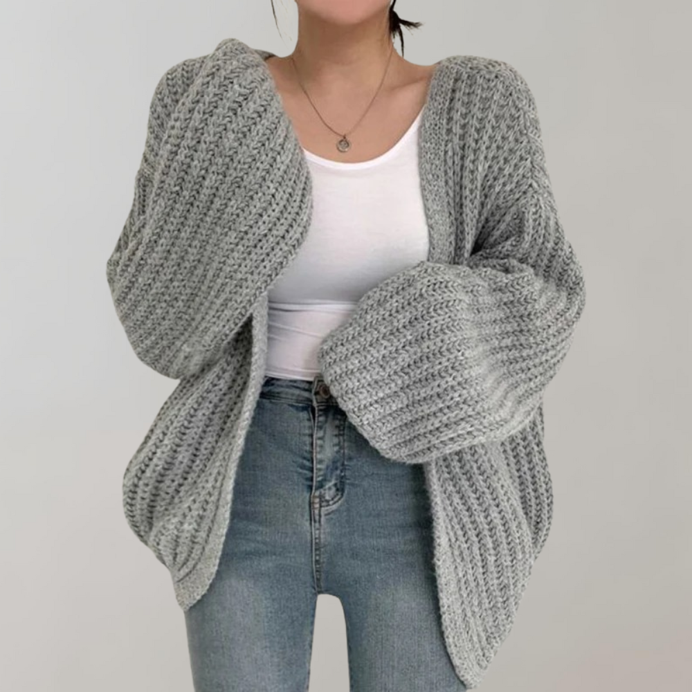 Gilet tricoté grossier pour femme moderne