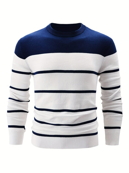 Pull rayé en coton, aspect élégant