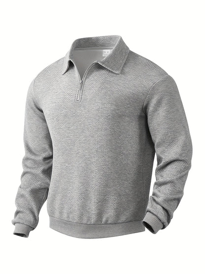 Pull pour homme, col zippé 1/4, style moderne