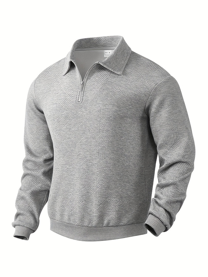 Pull pour homme, col zippé 1/4, style moderne