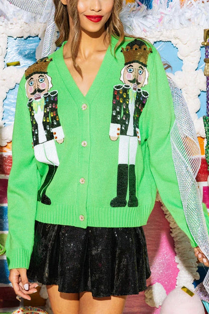 Gilet de Noël à paillettes festif élégant