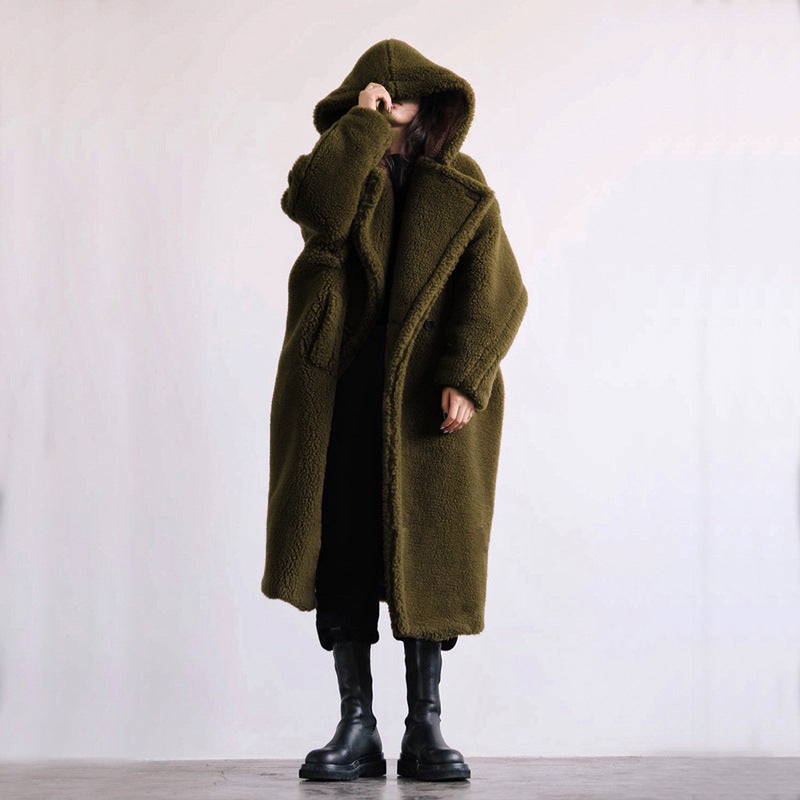 Robe d'hiver matelassée longue à boutons pour femme