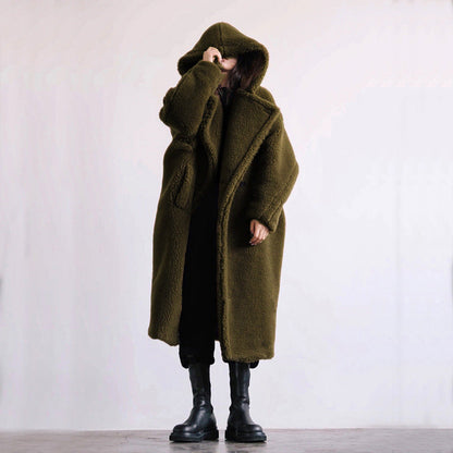 Robe d'hiver matelassée longue à boutons pour femme