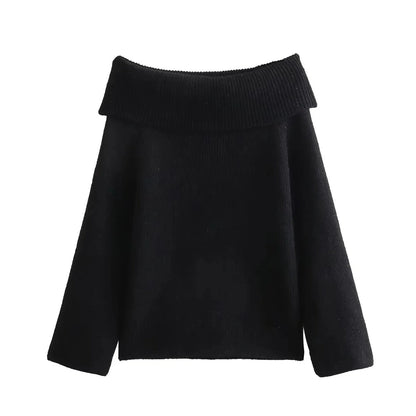 Pulls tricotés doux pour femmes, épaules dénudées