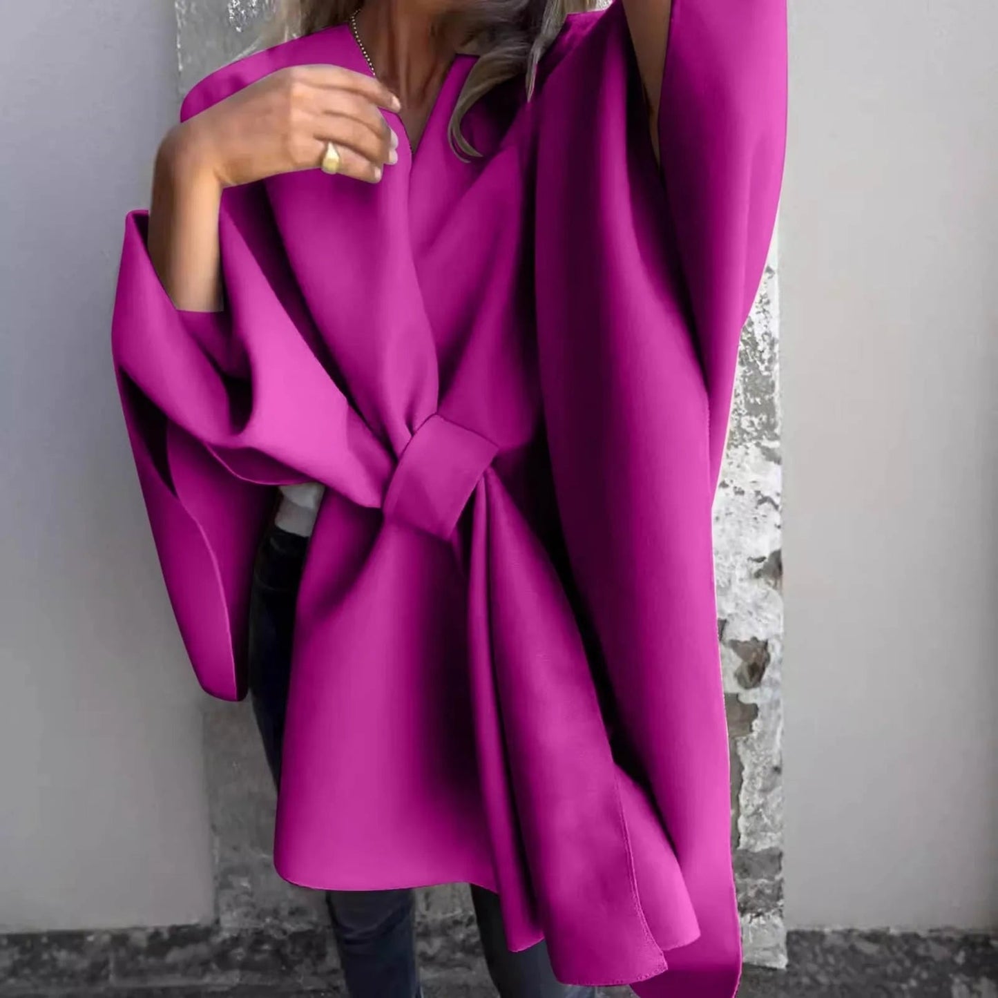 Cardigan long femme Manches chauve-souris Élégant