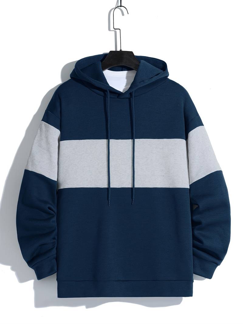 Pull à capuche décontracté pour hommes à manches longues