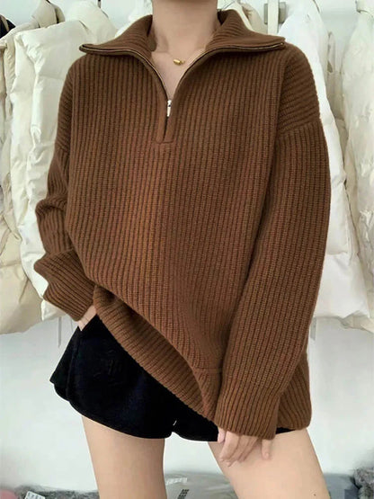 Gilet en maille chaud pour l'automne avec fermeture éclair